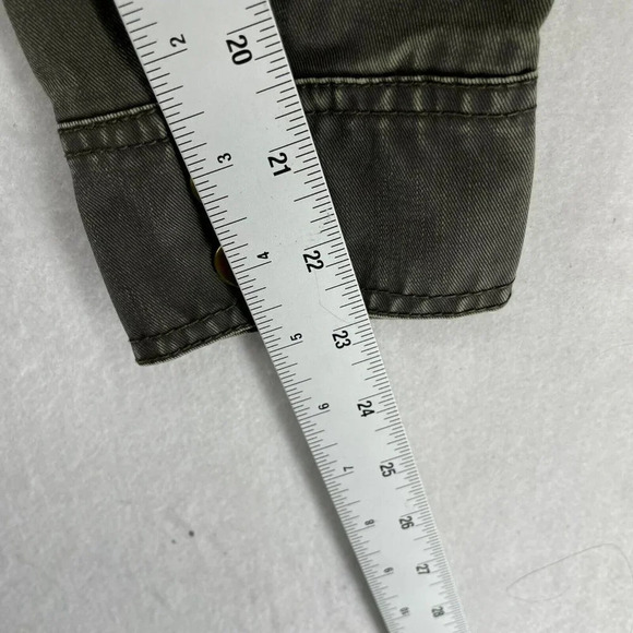 J.Crew Field Utility Jacket Women's 2XS Forest Green Waxed Resin Zipper Pocket - Picture 5 of 13